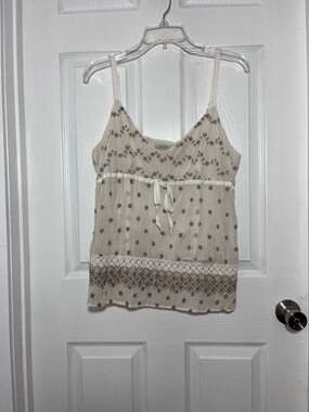 Intuitions Natural Color Camisole  with Bronze Metallic Embroidery